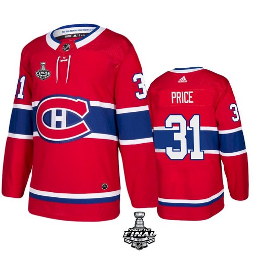 Men's Montreal Canadiens #31 Carey Price 2021 Red Stanley Cup Final Stitched NHL Jersey